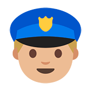 👮🏼 Emoji Agente De Policía: Tono De Piel Claro Medio en Google Android 7.0.
