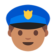 👮🏽 Emoji Agente De Policía: Tono De Piel Medio en Google Android 7.0.