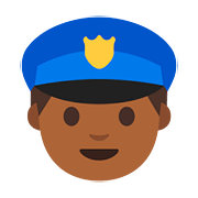 Emoji 👮🏾 Agente Di Polizia: Carnagione Abbastanza Scura su Google Android 7.0.