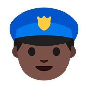👮🏿 Emoji Policial: Pele Escura na Google Android 7.0.