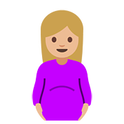 🤰🏼 Emoji Mujer Embarazada: Tono De Piel Claro Medio en Google Android 7.0.