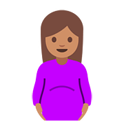 Émoji 🤰🏽 Femme Enceinte : Peau Légèrement Mate sur Google Android 7.0.