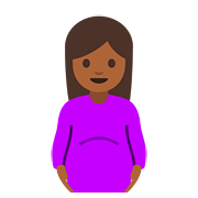 🤰🏾 Emoji Mujer Embarazada: Tono De Piel Oscuro Medio en Google Android 7.0.