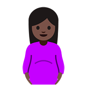🤰🏿 Emoji Mujer Embarazada: Tono De Piel Oscuro en Google Android 7.0.