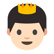 Émoji 🤴🏻 Prince : Peau Claire sur Google Android 7.0.