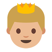 Emoji 🤴🏼 Principe: Carnagione Abbastanza Chiara su Google Android 7.0.