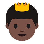 Emoji 🤴🏿 Principe: Carnagione Scura su Google Android 7.0.