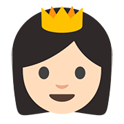 👸🏻 Emoji Princesa: Pele Clara na Google Android 7.0.
