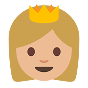 Emoji 👸🏼 Principessa: Carnagione Abbastanza Chiara su Google Android 7.0.