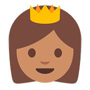 Émoji 👸🏽 Princesse : Peau Légèrement Mate sur Google Android 7.0.