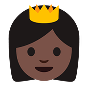 👸🏿 Emoji Princesa: Tono De Piel Oscuro en Google Android 7.0.