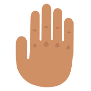 Emoji 🤚🏽 Dorso Mano Alzata: Carnagione Olivastra su Google Android 7.0.