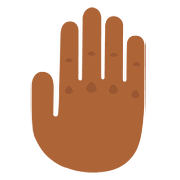 Emoji 🤚🏾 Dorso Mano Alzata: Carnagione Abbastanza Scura su Google Android 7.0.
