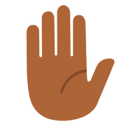 ✋🏾 Emoji Mão Levantada: Pele Morena Escura na Google Android 7.0.