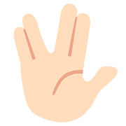 Emoji 🖖🏻 Saluto Vulcaniano: Carnagione Chiara su Google Android 7.0.