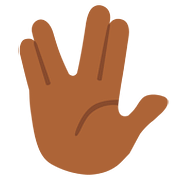 Emoji 🖖🏾 Saluto Vulcaniano: Carnagione Abbastanza Scura su Google Android 7.0.