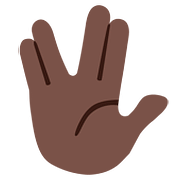Emoji 🖖🏿 Saluto Vulcaniano: Carnagione Scura su Google Android 7.0.