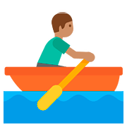 Emoji 🚣🏽 Persona In Barca A Remi: Carnagione Olivastra su Google Android 7.0.