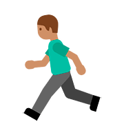 🏃🏽 Emoji Persona Corriendo: Tono De Piel Medio en Google Android 7.0.