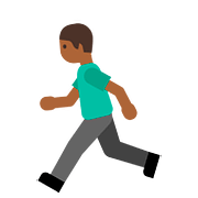 🏃🏾 Emoji Persona Corriendo: Tono De Piel Oscuro Medio en Google Android 7.0.