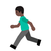 🏃🏿 Emoji Persona Corriendo: Tono De Piel Oscuro en Google Android 7.0.