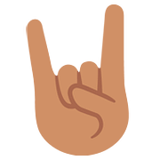 🤘🏽 Emoji Saudação Do Rock: Pele Morena na Google Android 7.0.