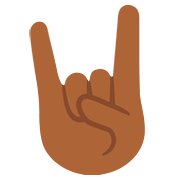🤘🏾 Emoji Saudação Do Rock: Pele Morena Escura na Google Android 7.0.