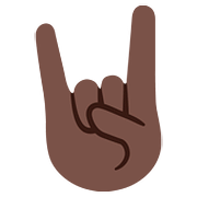 🤘🏿 Emoji Saudação Do Rock: Pele Escura na Google Android 7.0.