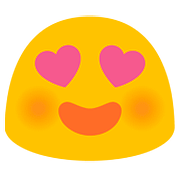 😍 Emoji lächelndes Gesicht mit herzförmigen Augen Google Android 7.0.