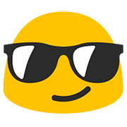 😎 Emoji Rosto Sorridente Com óculos Escuros na Google Android 7.0.