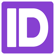 🆔 Emoji Großbuchstaben ID in lila Quadrat Google Android 7.0.