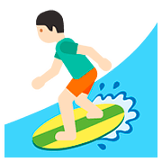 Emoji 🏄🏻 Persona Che Fa Surf: Carnagione Chiara su Google Android 7.0.