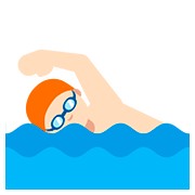 🏊🏻 Emoji Persona Nadando: Tono De Piel Claro en Google Android 7.0.