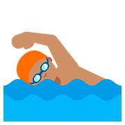 🏊🏽 Emoji Pessoa Nadando: Pele Morena na Google Android 7.0.
