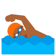 🏊🏾 Emoji Pessoa Nadando: Pele Morena Escura na Google Android 7.0.