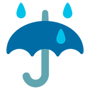 Emoji ☔ Ombrello Con Gocce Di Pioggia su Google Android 7.0.
