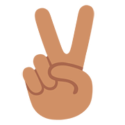 ✌🏽 Emoji Mano Con Señal De Victoria: Tono De Piel Medio en Google Android 7.0.