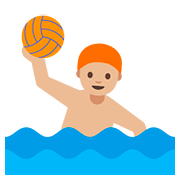 🤽🏼 Emoji Pessoa Jogando Polo Aquático: Pele Morena Clara na Google Android 7.0.