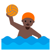 🤽🏿 Emoji Persona Jugando Al Waterpolo: Tono De Piel Oscuro en Google Android 7.0.