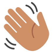 👋🏽 Emoji Mão Acenando: Pele Morena na Google Android 7.0.