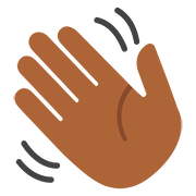 👋🏾 Emoji Mão Acenando: Pele Morena Escura na Google Android 7.0.