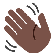 👋🏿 Emoji Mão Acenando: Pele Escura na Google Android 7.0.