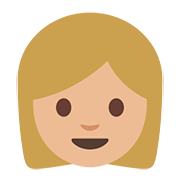 👩🏼 Emoji Mujer: Tono De Piel Claro Medio en Google Android 7.0.
