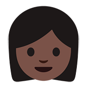 Émoji 👩🏿 Femme : Peau Foncée sur Google Android 7.0.