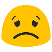 😟 Emoji Rosto Preocupado na Google Android 7.0.