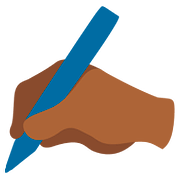 ✍🏾 Emoji Mano Escribiendo: Tono De Piel Oscuro Medio en Google Android 7.0.