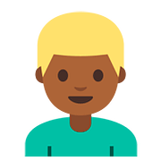 👱🏾‍♂️ Emoji Mann: mitteldunkle Hautfarbe, blond Google Android 7.1.