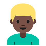 Emoji 👱🏿‍♂️ Uomo Biondo: Carnagione Scura su Google Android 7.1.