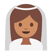👰🏽 Emoji Noiva: Pele Morena na Google Android 7.1.