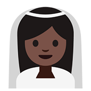 👰🏿 Emoji Novia Con Velo: Tono De Piel Oscuro en Google Android 7.1.